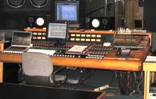 Backroom Sudio B control room facing performance area